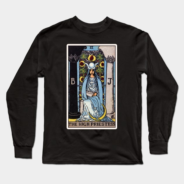 II. The High Priestess Tarot Card Long Sleeve T-Shirt by wildtribe